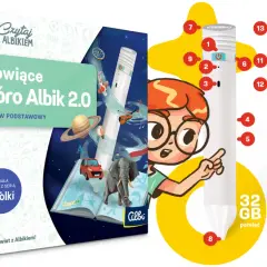 Mówiące pióro Albik 2.0 działa jak magiczna różdżka, ożywiając książki. Zestaw podstawowy z 32 GB pamięci i odtwarzaczem MP3.