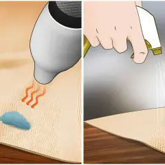 Chauffer une tache de silicone avec un sèche-cheveux, puis pulvériser pour savoir comment enlever du silicone sur un vêtement.
