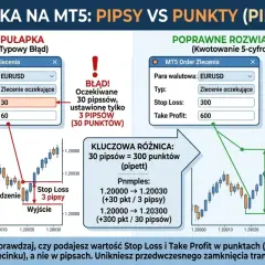 Błąd w MT5: 3 pipsy zamiast 30. Prawidłowe ustawienie Stop Loss i Take Profit w punktach, by uniknąć przedwczesnego zamknięcia transakcji.