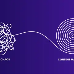 From content chaos to organized content management. This visual story highlights how effective asset management transforms messy content into a streamlined marketing strategy.