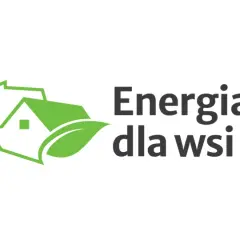 Zielony dom z liściem symbolizuje czystą energię dla wsi.