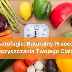 Warzywa i zegar symbolizują autofagię: co to za naturalny proces oczyszczania ciała.