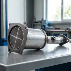 Filtr DPF na stole warsztatowym, gotowy do wymiany. Zwróć uwagę na jego stan, bo to mogą być pierwsze objawy zapchanego dpf.