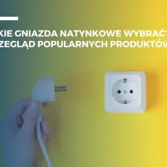 Jakie gniazda natynkowe wybrać? Przegląd popularnych produktów. Dłoń trzyma wtyczkę, obok gniazdko i żarówka.