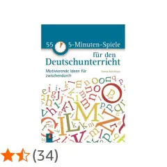 Buchcover: 55 5-Minuten-Spiele für den Deutschunterricht. Motivierende Ideen für zwischendurch. Bunte Buchstaben.