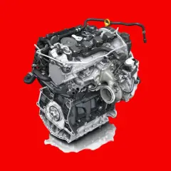 Motor de coche moderno, compacto y potente. Su peso es clave para la eficiencia.