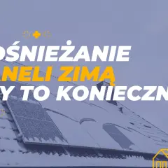Odśnieżanie paneli fotowoltaicznych zimą – czy to konieczne? Pokryte śniegiem panele na dachu.