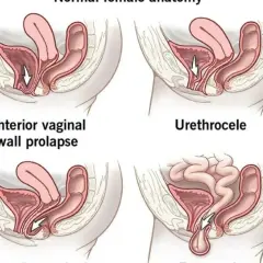 Illustrations de prolapsus vaginal. La question "peut-on avoir des rapports avec un prolapsus" est complexe et dépend de la sévérité.