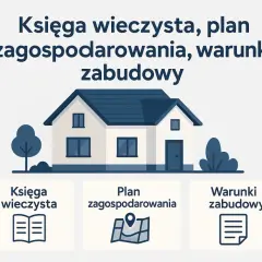 Księga wieczysta, plan zagospodarowania i warunki zabudowy – kluczowe dokumenty po zakończeniu budowy domu.