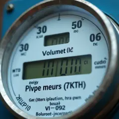 Zbliżenie na licznik energii elektrycznej. Cyfrowy wyświetlacz pokazuje zużycie. Chcesz wiedzieć, jak zrezygnować z prognozy za prąd Tauron?
