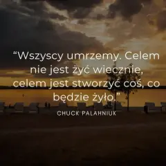 Zachód słońca nad jeziorem, z cytatem o życiu: "Celem jest stworzyć coś, co będzie żyło". Inspirujące cytaty o życiu pozytywne.