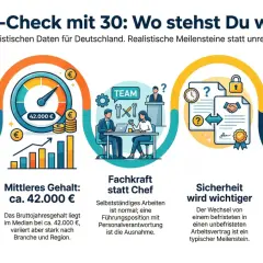 Karriere-Check mit 30: Ausbildung, Gehalt (ca. 42.000€), Fachkraft statt Chef, Sicherheit & "Rushhour des Lebens". Ein Berufswechsel mit 30 ist möglich!
