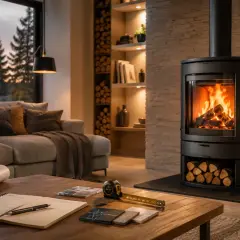 Gemütliches Wohnzimmer mit modernem Kamin, der Wärme spendet. Tolle kamin ideen wohnzimmer für kalte Abende.