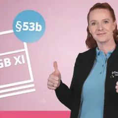 Frau mit Daumen hoch, Symbol für SGB XI und §53b. Perfekt für Ihr Fernstudium Betreuungskraft!
