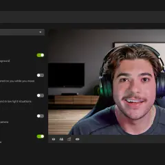 NVIDIA Broadcast-Software mit Video-Effekten wie virtueller Hintergrund und Auto-Frame für ein besseres Streaming-Erlebnis.