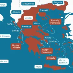 Mapa Grecji pokazuje, że kraj otoczony jest przez Morze Jońskie i Egejskie. Czy w Grecji jest ocean? Nie, ale te morza są częścią Oceanu Atlantyckiego.