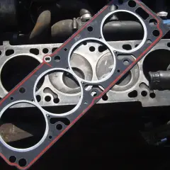 Junta de culata nueva sobre el motor. Reparar el motor es una inversión que merece la pena arreglar la junta de culata.