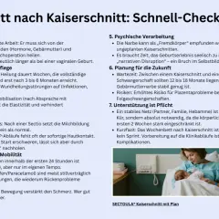 Nach einem Kaiserschnitt dauert die Heilung Wochen, volle Festigkeit nach 3-6 Monaten. Schmerzen können variieren, Schmerzmittel helfen.