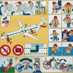 Sicherheitsanweisungen für Flugzeuge: Evakuierung, Schwimmwesten anlegen und Notrutschen nutzen. So sicher ist fliegen.