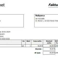 Faktura dla osoby fizycznej: Kwota nieistotna, żądanie klienta kluczem!