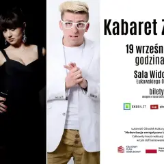 Kobieta i mężczyzna w strojach kabaretowych. Bilety na kabarety dostępne online i w kasie kina.