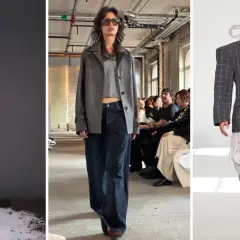Modeller visar upp en modern, minimalistisk copenhagen style med draperade klänningar, vida jeans och avantgardistiska kavajer.