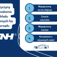 Przyczyny uszkodzenia układu zmiennych faz rozrządu: niepoprawny serwis olejowy, zużycie, nieprawidłowy montaż, używane części.