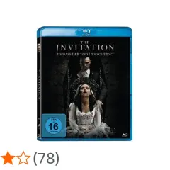 Blu-ray-Hülle "The Invitation - Bis dass der Tod uns scheidet" mit bedrohlichem Mann und Frau im Brautkleid. FSK 16.