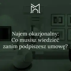 Najem okazjonalny: zasady, które musisz znać przed podpisaniem umowy. Eleganckie wnętrze z tekstem.