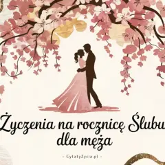 Para młoda pod kwitnącą wiśnią. Piękne cytaty o miłości na rocznicę ślubu dla męża.