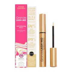 El mejor serum pestañas: GrandeLASH-MD, con su envase dorado y rosa, promete pestañas más largas y saludables.