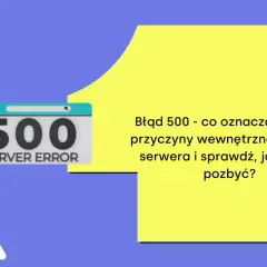 Błąd 500 - co oznacza? Odkryj przyczyny wewnętrznego błędu serwera i sprawdź, jak się go pozbyć. Ikona serwera z wykrzyknikiem.