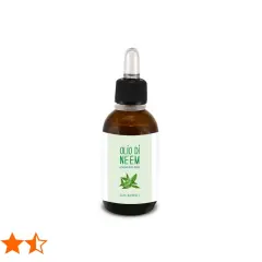 Flacone di olio di neem puro con contagocce, ideale per la cura del viso.
