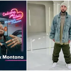 Malik Montana na plakacie z napisem "Cudowna jest miłość. Walentynki z Polsatem" i w stylizacji na koncert.