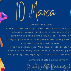 10 marca - Dzień Mężczyzn. Życzenia zdrowia, sukcesów i pasji. Wesołe krawaty ozdabiają grafikę.