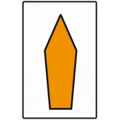 Oranges schild autobahn: ein Verkehrsschild mit einem orangefarbenen Pfeil nach oben, der eine Fahrspur markiert.
