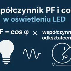 Współczynnik PF w oświetleniu LED to iloczyn cos φ i współczynnika odkształcenia.