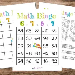Bingo zasady gry dla dzieci: karty z mnożeniem i cyframi. Zabawna nauka matematyki!