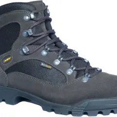 Solidny, szary but trekkingowy AKU Camana Fitzroy z membraną Gore-Tex, gotowy na górskie wyzwania.