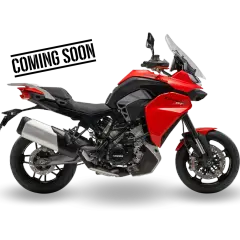 La nueva moto Morini Corsaro Sport, en rojo vibrante, lista para la aventura.
