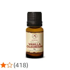 Eine Flasche Vanille Oleoresin Öl. Die Vanille Wirkung auf die Psyche ist beruhigend und stimmungsaufhellend.