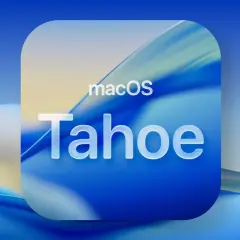 Ikona aplikacji macOS Tahoe z błękitnym, falistym tłem.