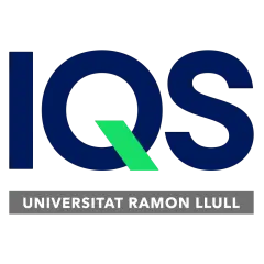 Das Logo von IQS Barcelona, einer Fakultät der Universität Ramon Llull, mit den Buchstaben IQS in Dunkelblau und einem grünen Akzent.