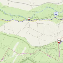 Trasa rowerowa przez Pustynię Błędowską. Mapa pokazuje szlak od START do KONIEC, z zaznaczonymi punktami 1, 2, 3, 4. Jak dojechać? Start znajduje się przy Velo Przemsza.