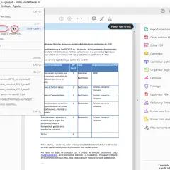 Menú "Archivo" abierto, mostrando la opción "Guardar como..." para la firma electrónica de documentos.