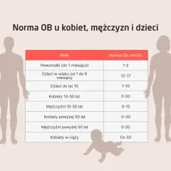 Tabela z normami OB (szybkość opadania krwinek) dla noworodków, dzieci, kobiet i mężczyzn w różnym wieku. Dowiedz się, co to jonogram i jakie są jego wartości referencyjne.