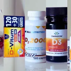 Różne preparaty z witaminą D3, w tym D-Vitum, Swanson, All Nutrition i Osavi. Wybierz najlepszą witaminę D dla siebie.