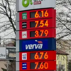Cena paliwa diesel na Orlenie: 7,54 zł za Efecta Diesel i 7,60 zł za Verva Diesel. Obok widoczne ceny benzyny i LPG.