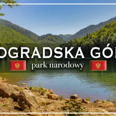 Spokojne jezioro otoczone zielonymi wzgórzami w parku narodowym Biogradska Gora.