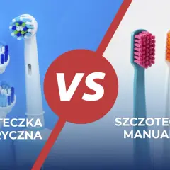 Porównanie: jaka szczoteczka elektryczna czy manualna lepsza? Na zdjęciu główki szczoteczek elektrycznych i manualnych.